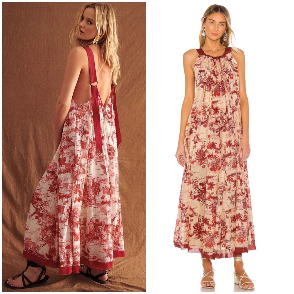 Free People Tropical Toile Maxi Dress in Tea Combo